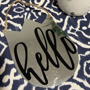 “Hello” Galvanized Metal Tulip Homemade Sign. K-7